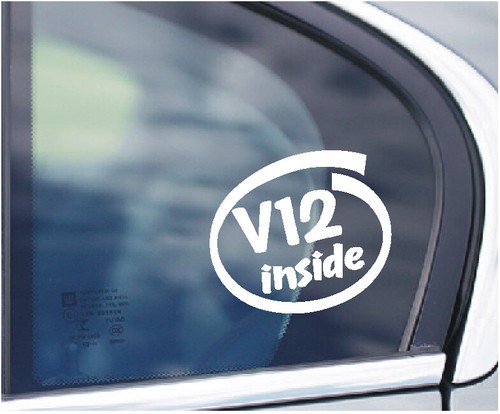 V12 inside car window sticker - v12,
